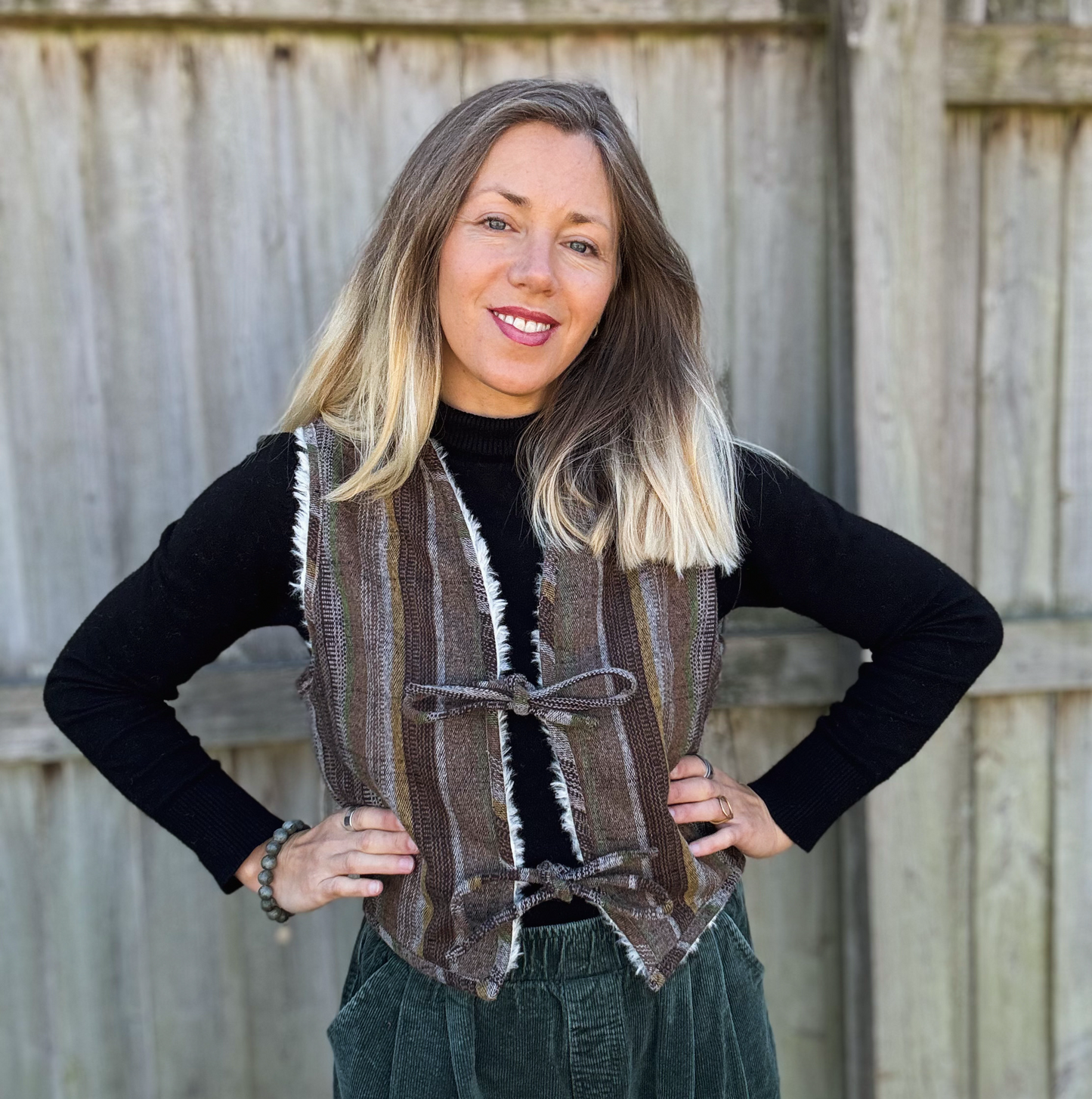 Tie Gilet in Wool stripe