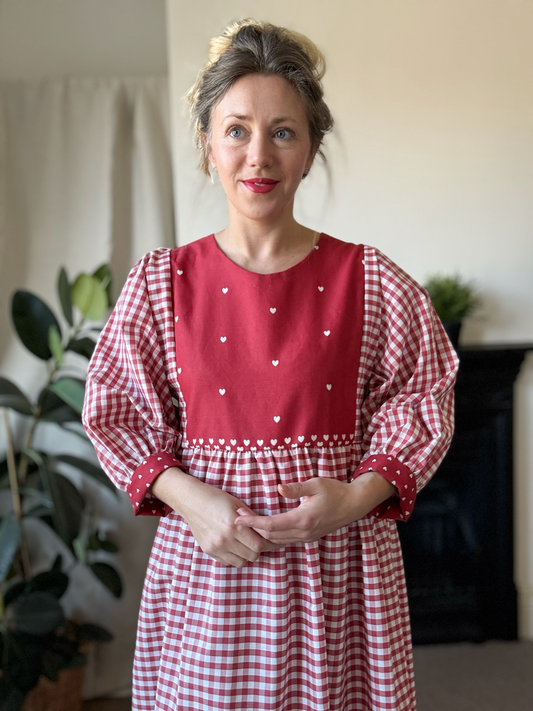 The Luna Dress in red gingham. Size 12-14.