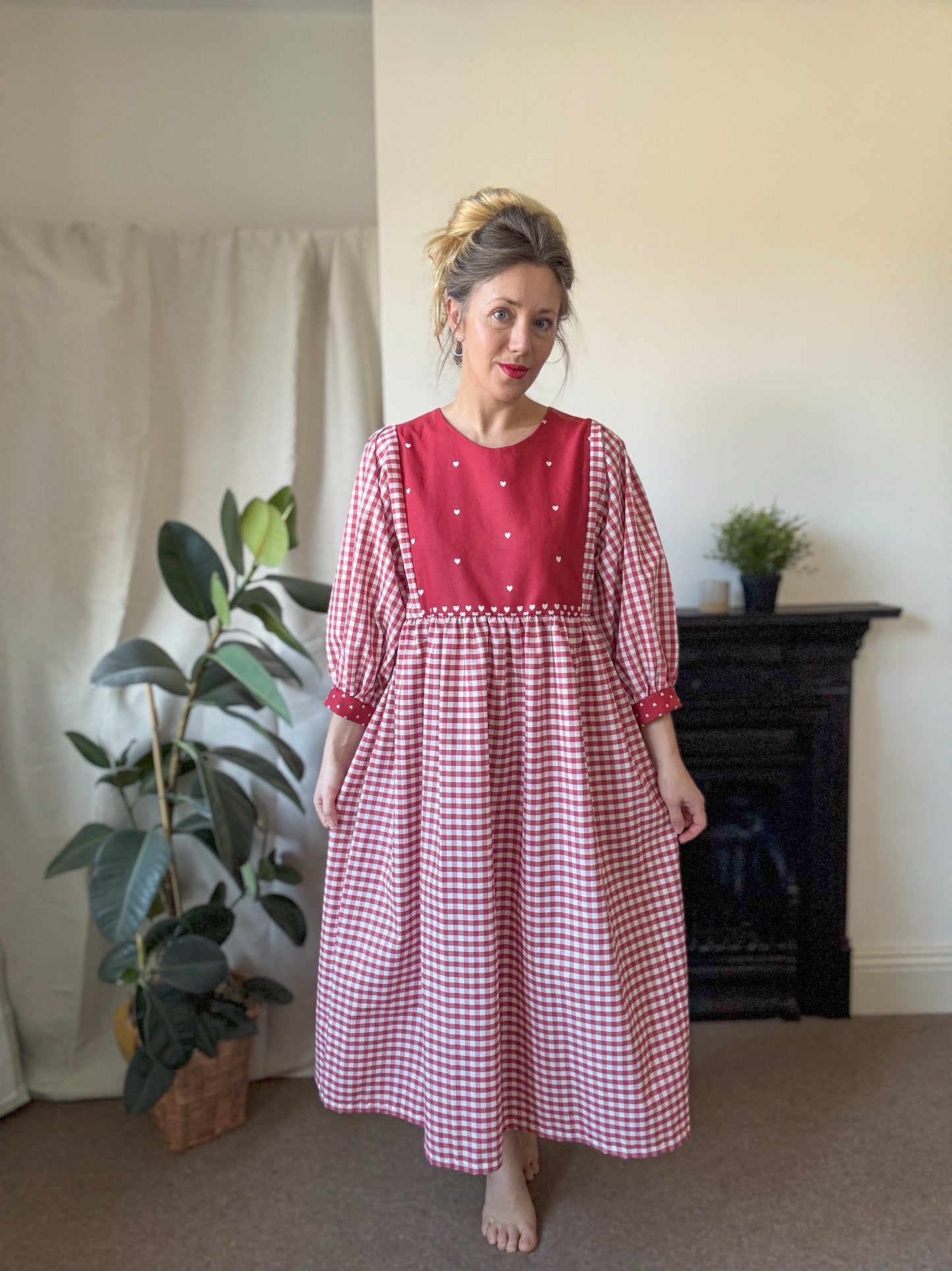 The Luna Dress in red gingham. Size 12-14.