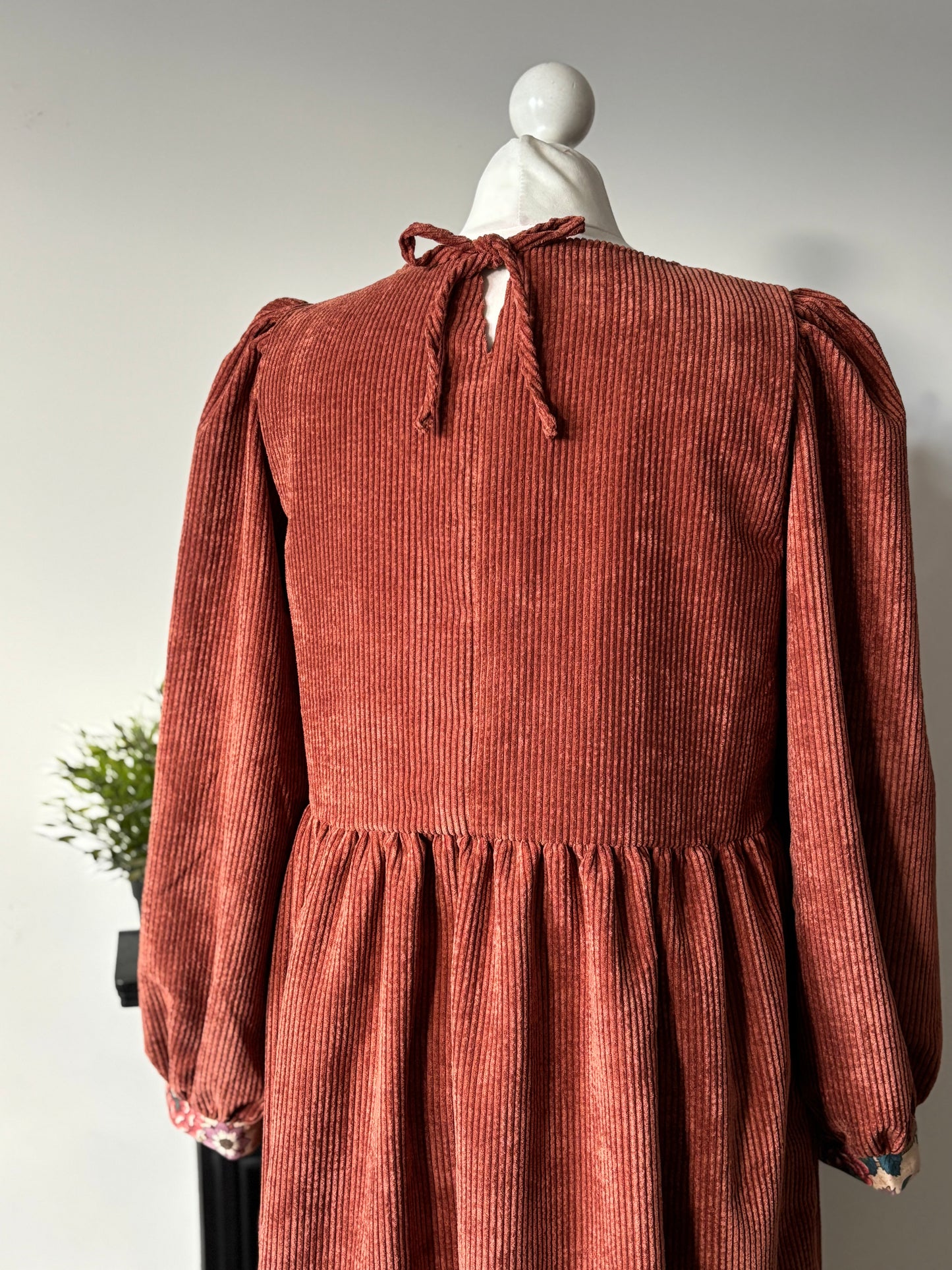 William Morris Rust Corduroy Dress Size 12