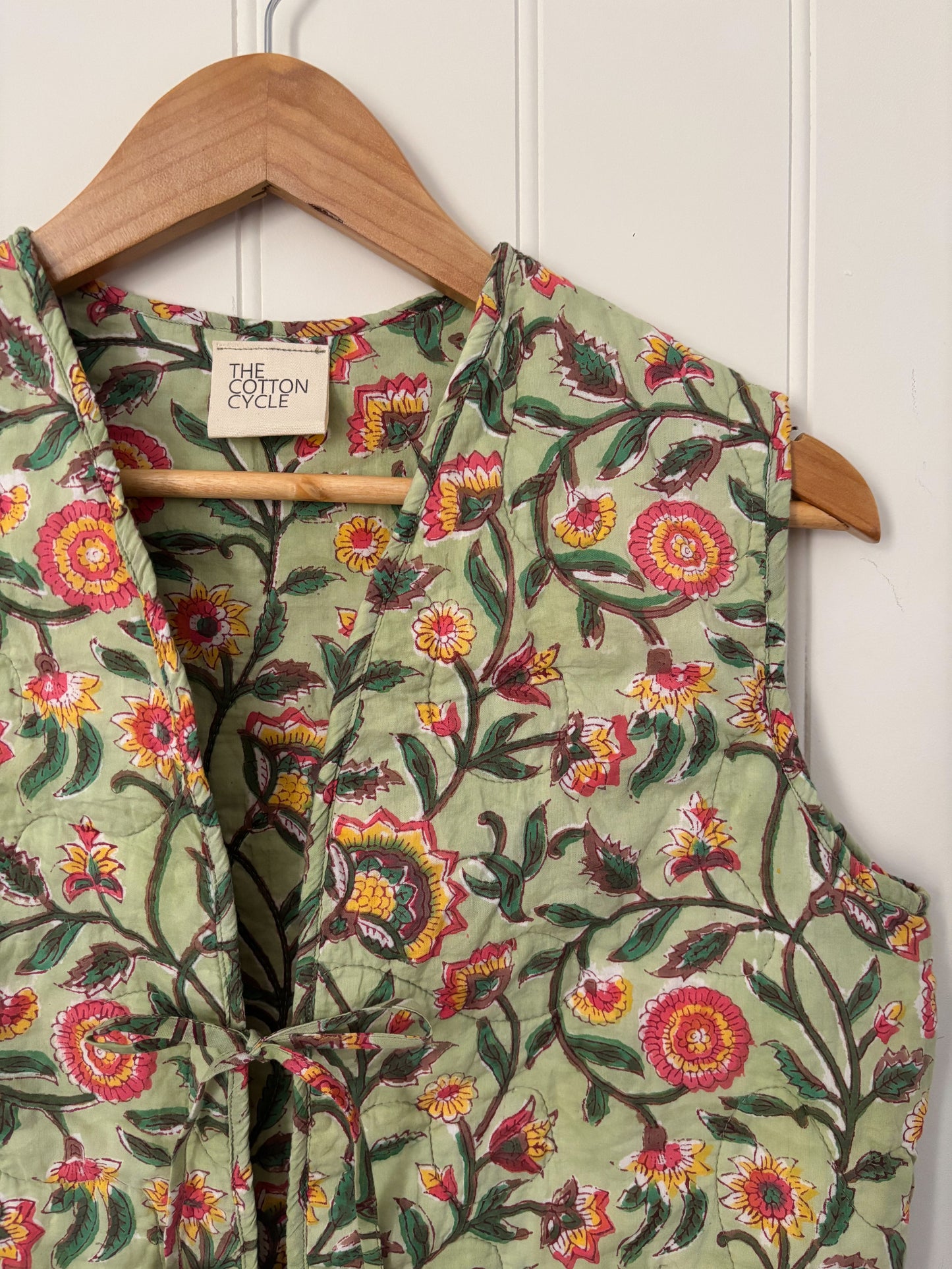 The Quilted Gilet. Block Print Indian Cotton. Sizes 6-18
