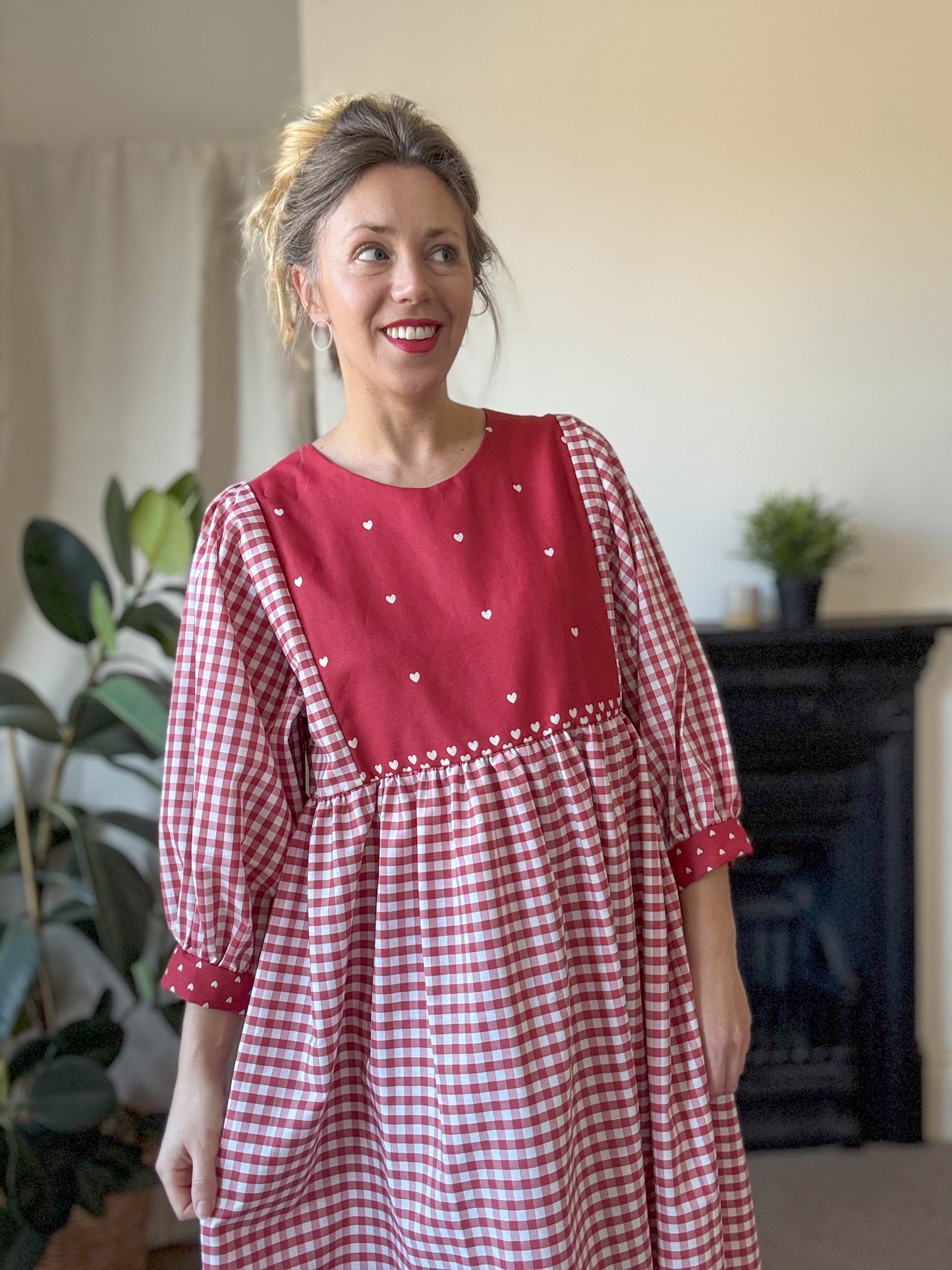 The Luna Dress in red gingham. Size 12-14.