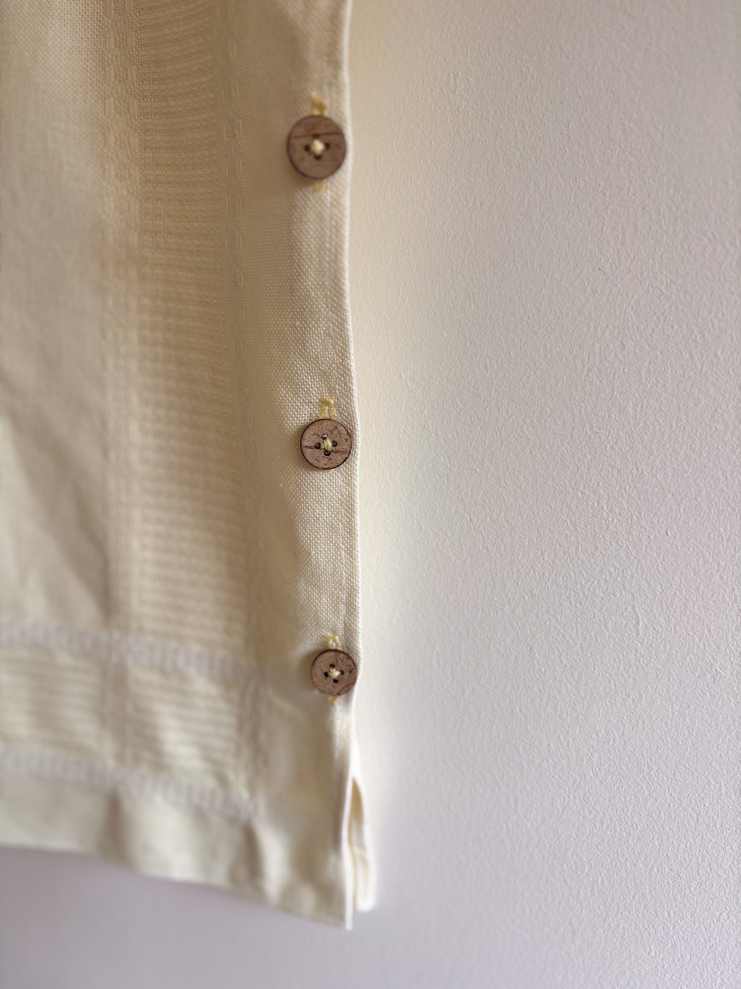 Pale lemon embroidered tablecloth tunic top 8-10