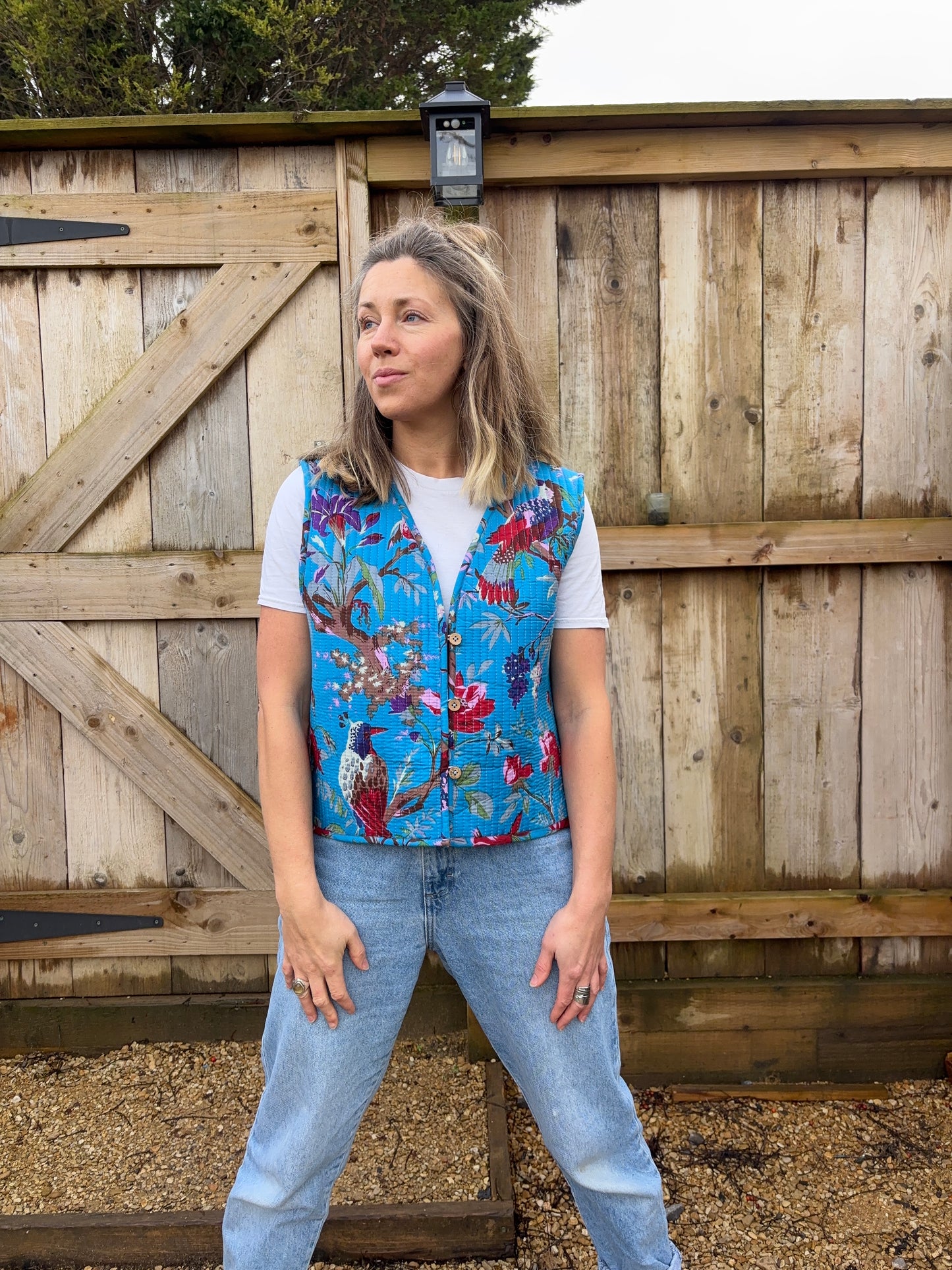 The Quilted Gilet in Spring Bird