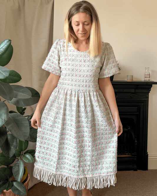 Handmade Cotton Throw Rose Dress Size 12