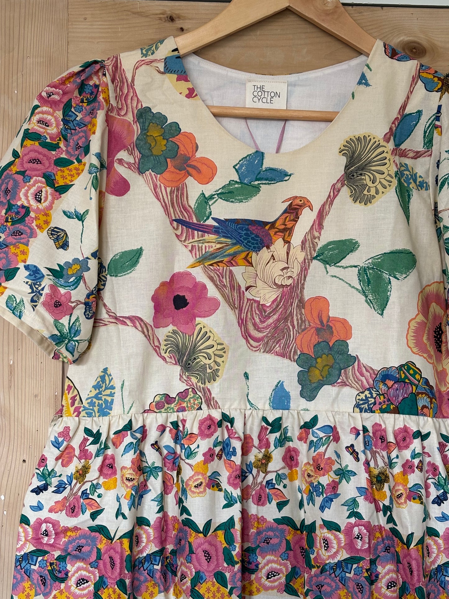 Bird floral cotton dress size small