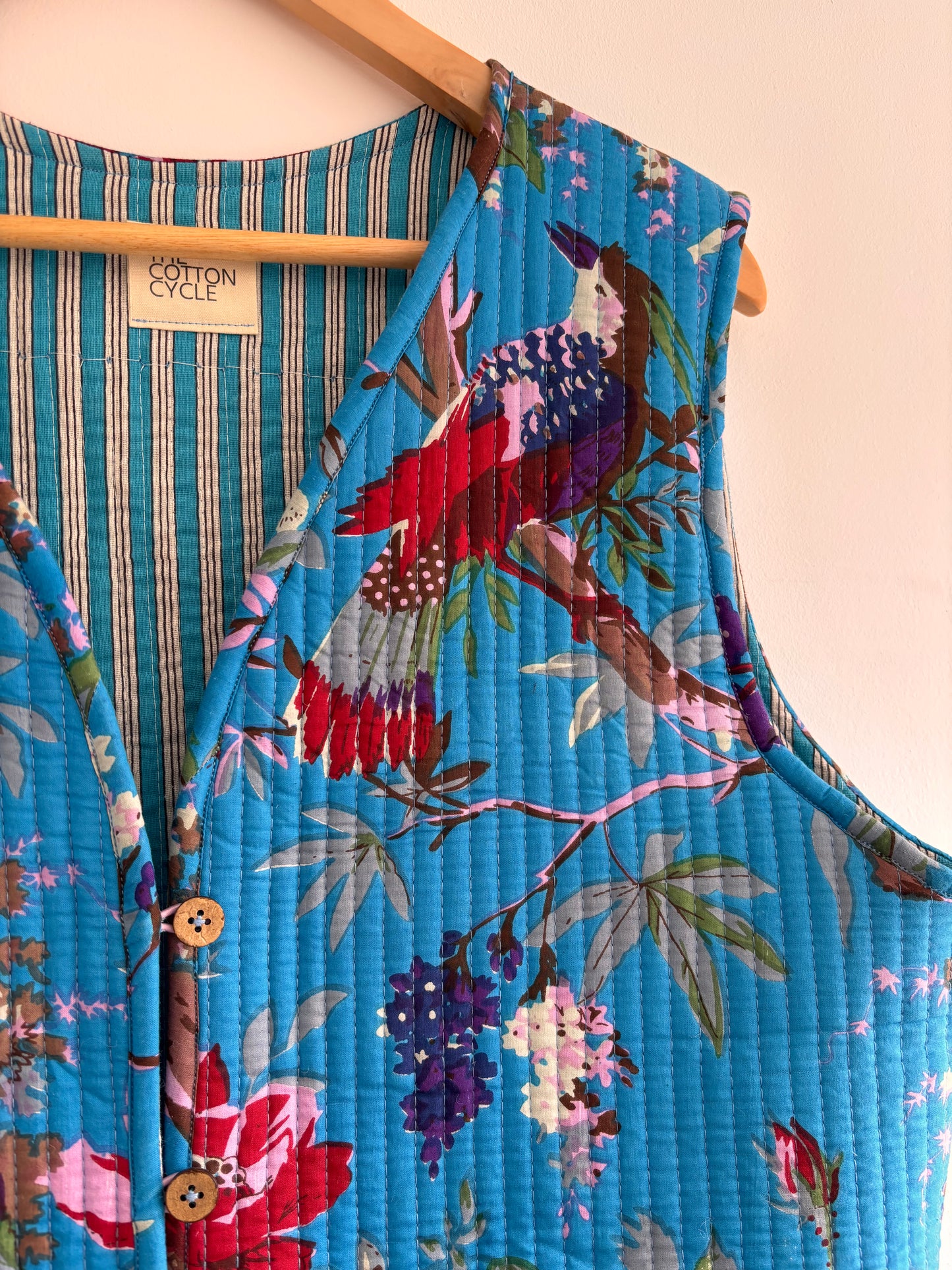 The Quilted Gilet in Spring Bird