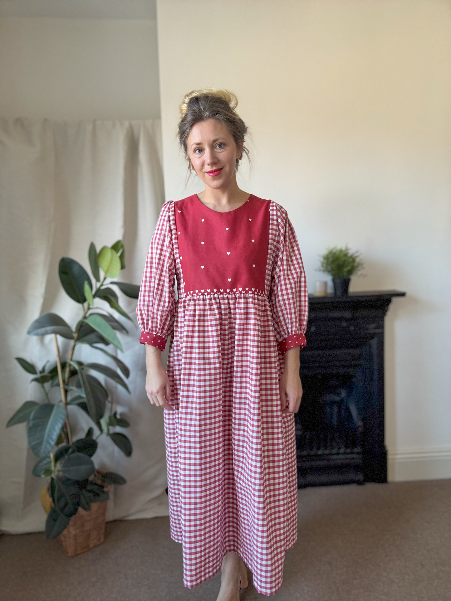 The Luna Dress in red gingham. Size 12-14.