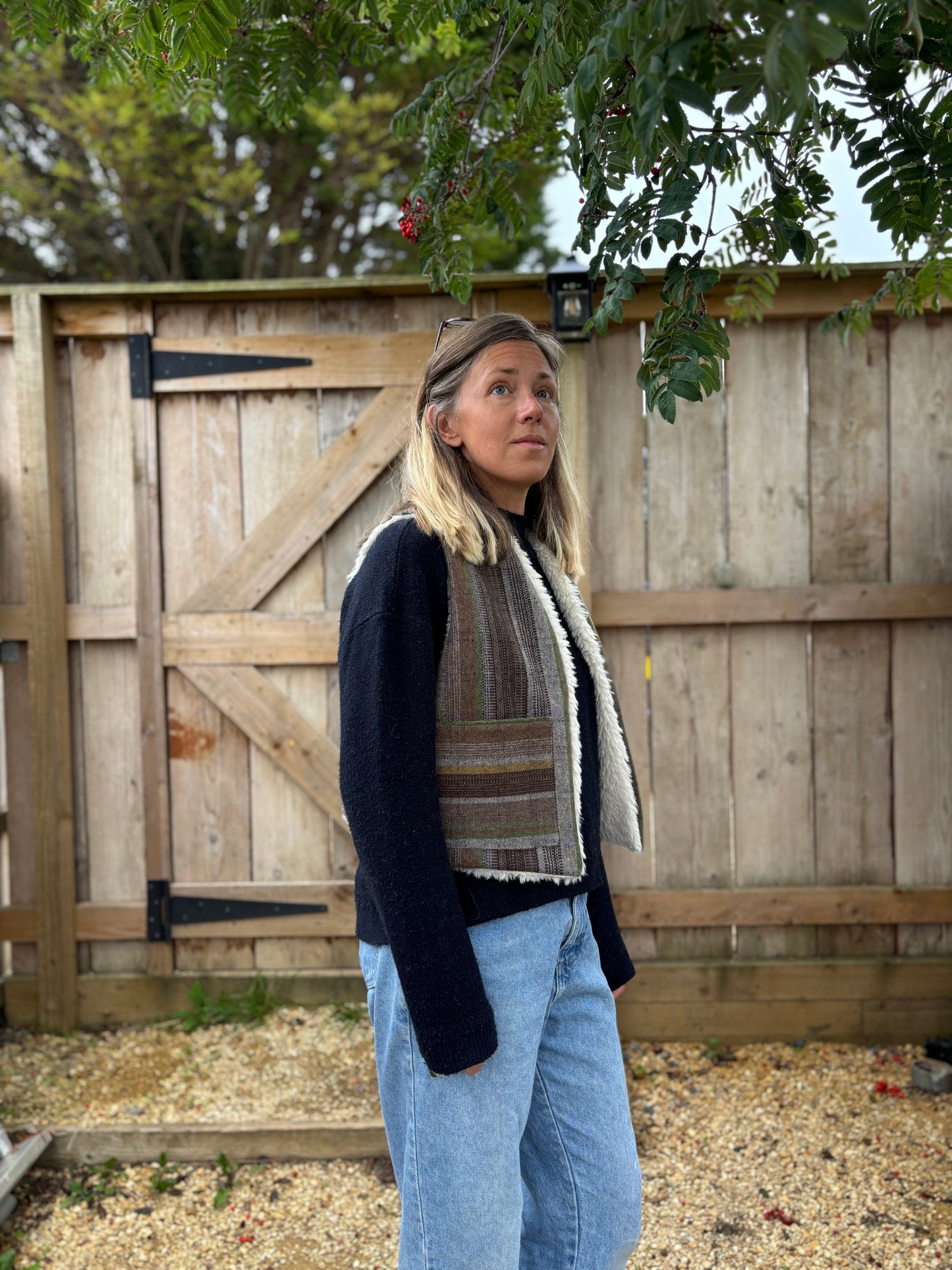 Tie Gilet in Wool stripe