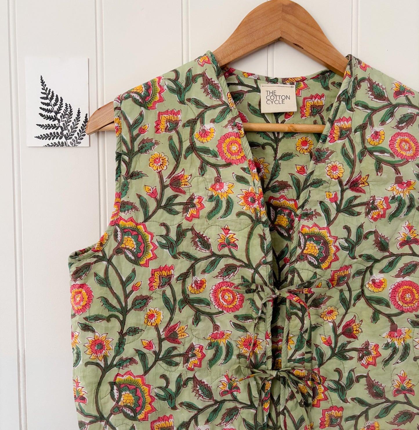 The Quilted Gilet. Block Print Indian Cotton. Sizes 6-18