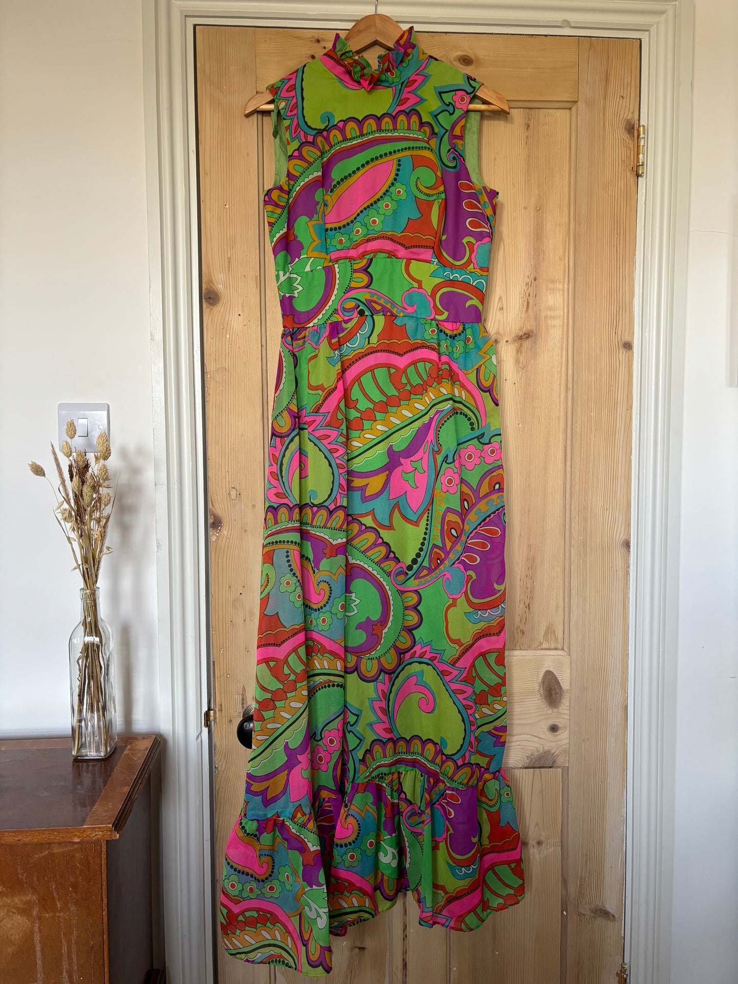 Vintage 70s psychedelic maxi dress size 10