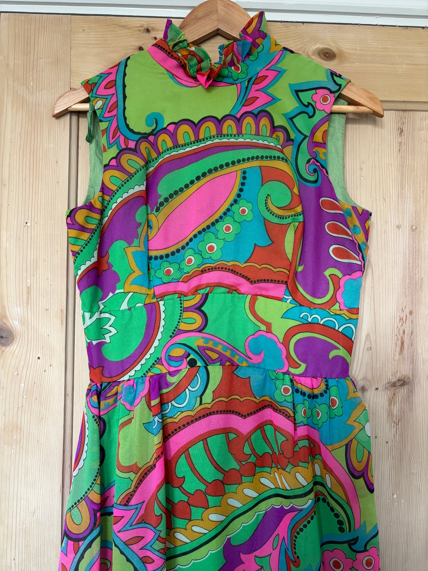 Vintage 70s psychedelic maxi dress size 10