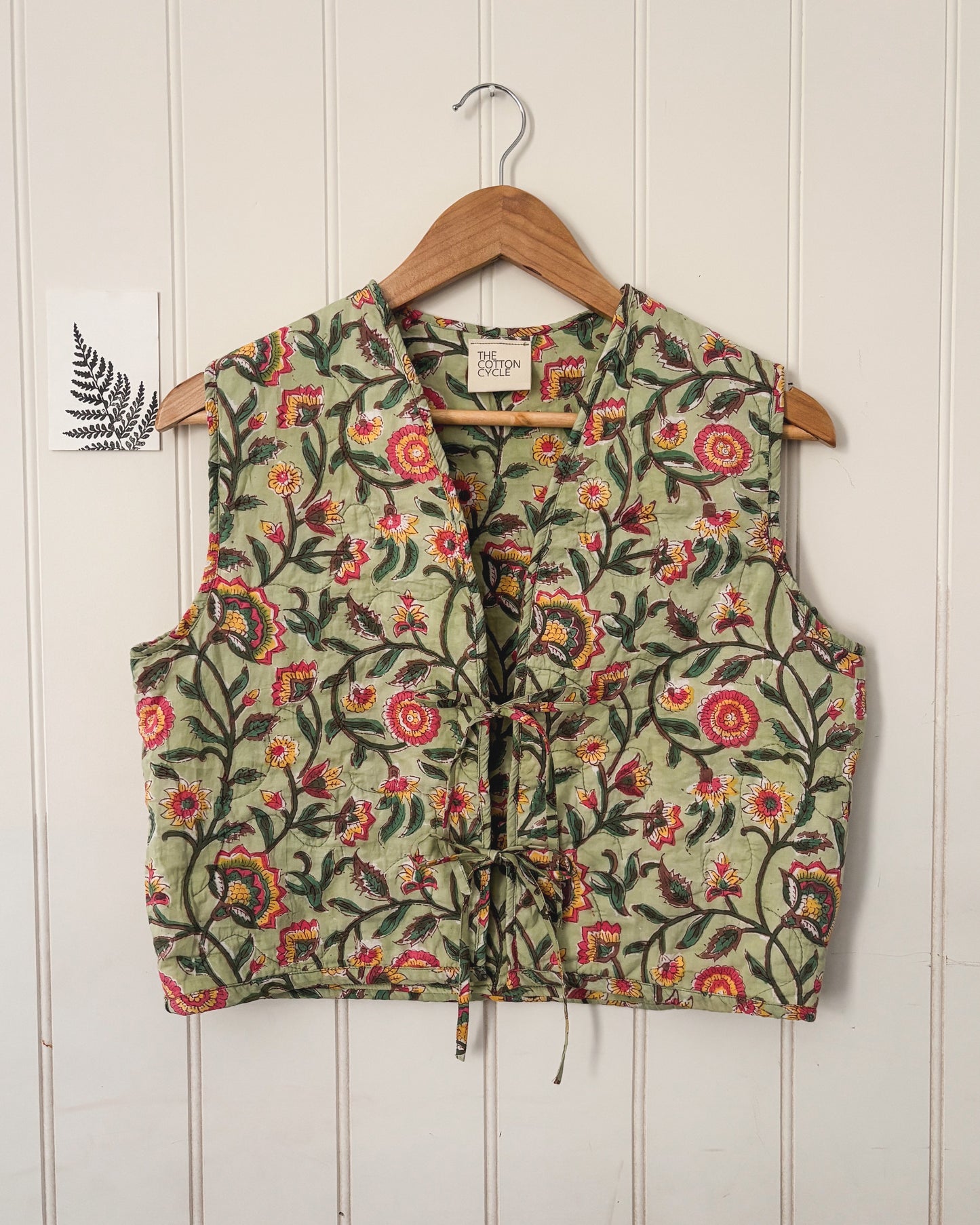 The Quilted Gilet. Block Print Indian Cotton. Sizes 6-18