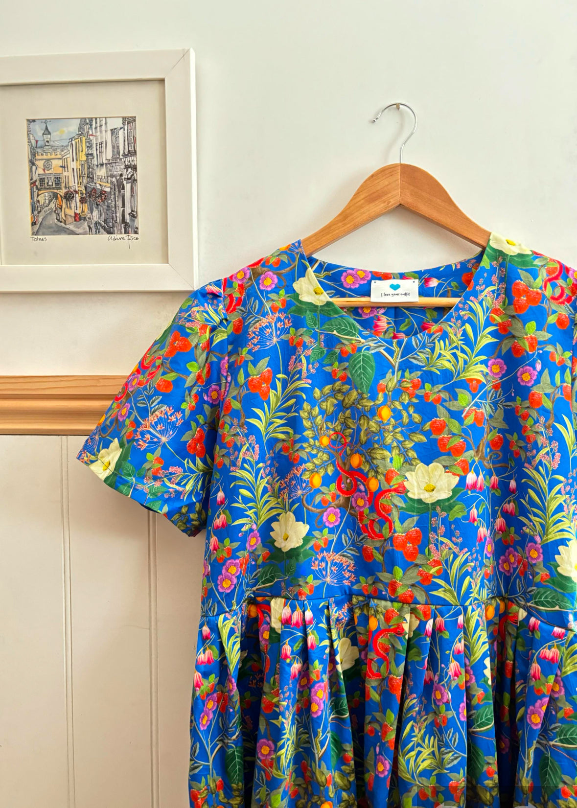 The Flora Dress. Fruit and Snake Print. Size 6-18