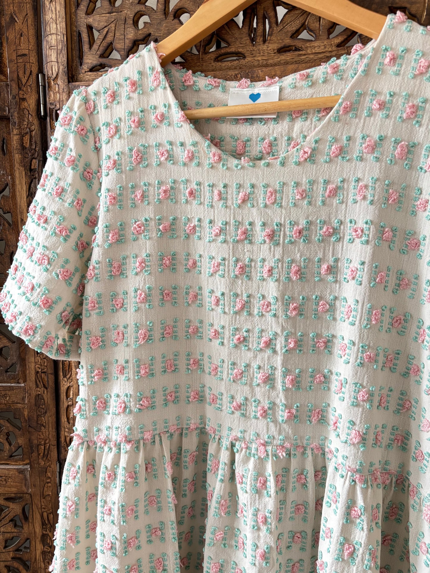 Handmade Cotton Throw Rose Dress Size 12