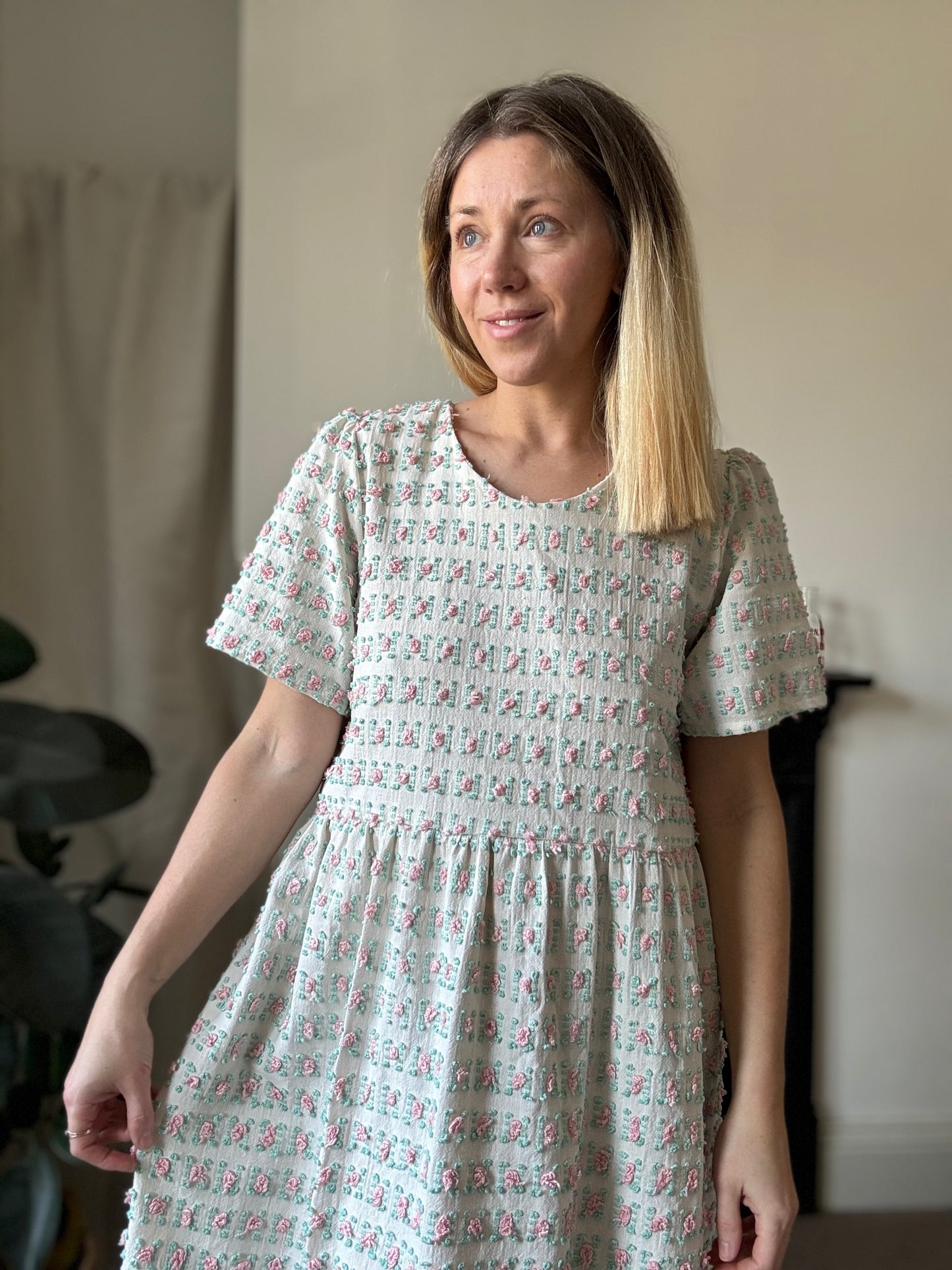 Handmade Cotton Throw Rose Dress Size 12