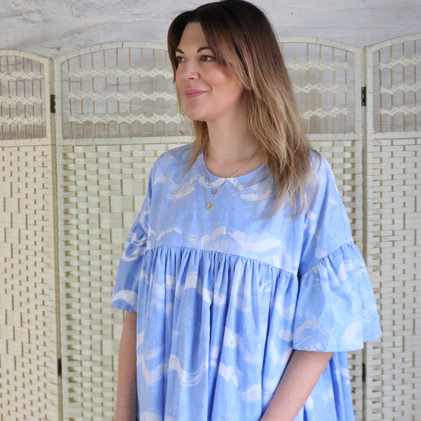 The Wave Dress in Sea Blue Size XL (18-20)