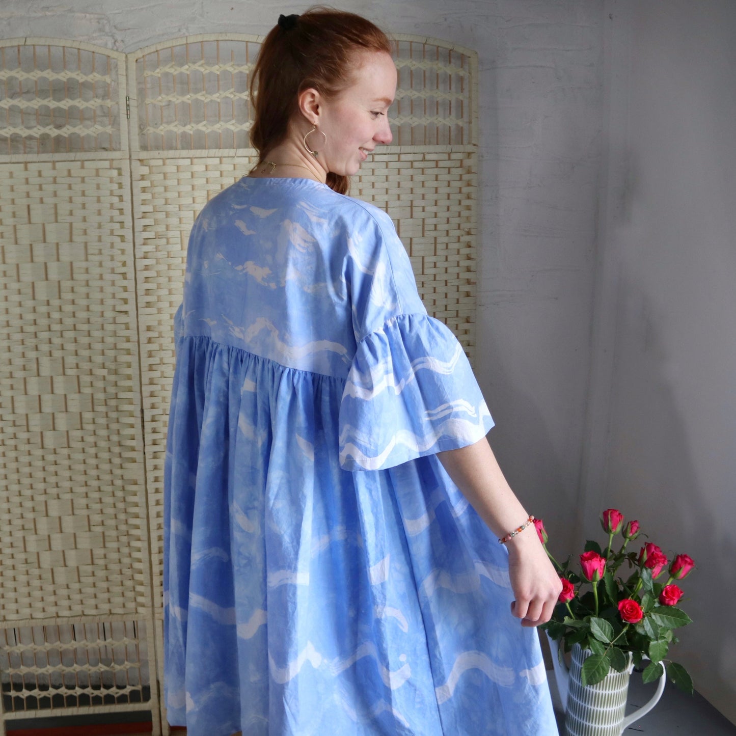 The Wave Dress in Sea Blue Size XL (18-20)